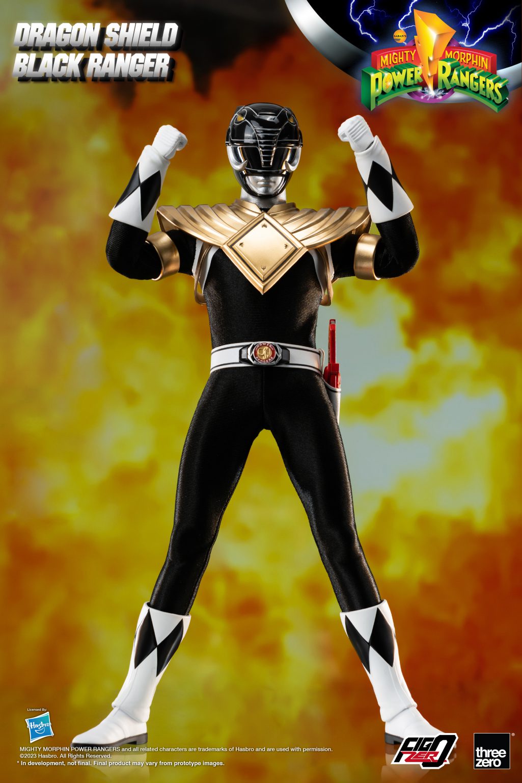 Mighty Morphin Power RangersFigZero 1/6 Dragon Shield Black Ranger ...